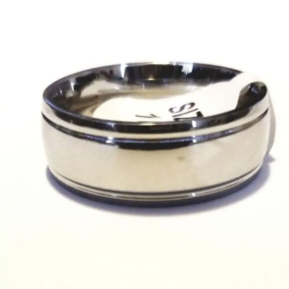 316L Stainless Steel Wedding Band Ring Comfort Fit Mens Womens Silver Size 13